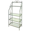 36" French Style Bakers Rack, Wood Shelves, Burnished Copper, 36"