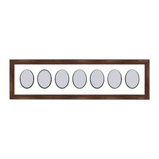 Walnut Collage Picture Frame with 7 oval openings for 3.5 X 5 photos