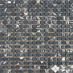 Nero Marquina Stone Mosaic | 5/8 x 5/8 | Tumbled - Tile