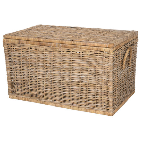 Rattan Kobo Decorative Storage Trunk With Lid, Large