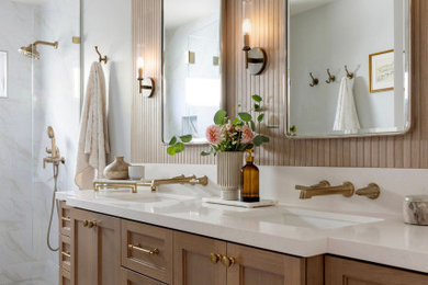 Example of a transitional bathroom design in San Francisco