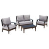 GDF Studio 4-Piece Westin Deep Seating Outdoor Aluminum Sofa Set