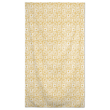 Yellow Boho Circles 58 x 102 Outdoor Tablecloth