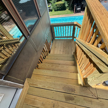 Poolside Raised Wood Deck Addition