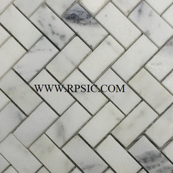 HB-192 HERRINGBONE STATUARY WHITE 1 X 2 - Mosaic Tile