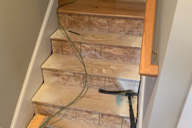 Carpet to hardwood stairs conversion
