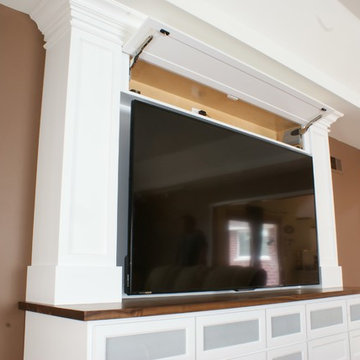 80" Tv Cabinetry- hidden locked storage