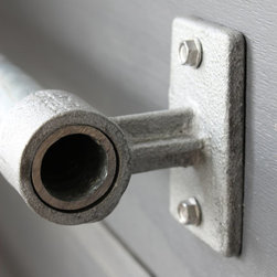Jeannie Pair of Industrial Galvanised Steel Pipe Door - Door Handles