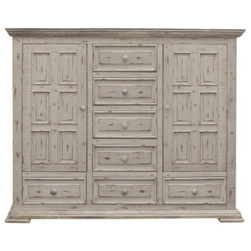 Greenview Carved Panel Chest Distressed White