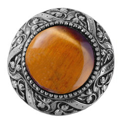 Inviting Home Inc. - Victorian Knob, Bright Nickel With Tiger Eye - Cabinet And Drawer Knobs