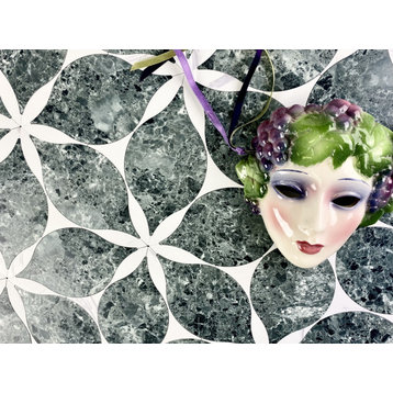 VersaTile Luxury 10x13 Vinyl Wall & Floor Flower Decorative Peel & Stick Tile