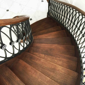 Solid stair railings Black