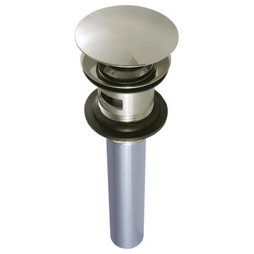 Kingston Brass Push Pop-Up Drain With Overflow, Polished Nickel