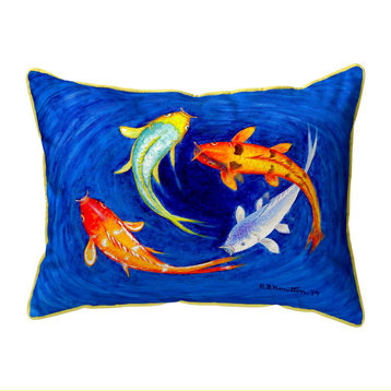 Betsy Drake Swirling Koi Large Indoor/Outdoor Pillow 16x20