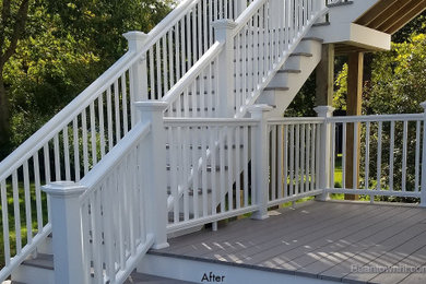 Inspiration for a timeless backyard deck remodel in Boston with no cover