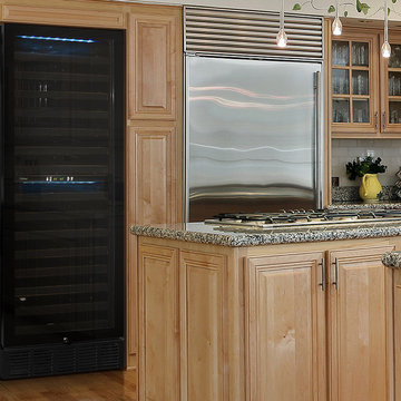 Element by Vinotemp Black Seamless Wine Cooler with Black Racking