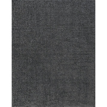 Milly Transitional Solid Color Gray Rectangle Area Rug, 8'x10'