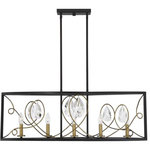 Savoy House - Savoy House 1-2032-5-62 Suave - 5 Light Linear Chandelier - This chandelier has lots of modern, decorative chaSuave 5 Light Linear Como Black/Gold Clea *UL Approved: YES Energy Star Qualified: n/a ADA Certified: n/a  *Number of Lights: 5-*Wattage:60w E12 Candelabra Base bulb(s) *Bulb Included:No *Bulb Type:E12 Candelabra Base *Finish Type:Como Black/Gold
