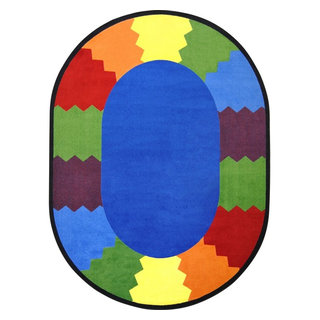 Kid Essentials, Early Childhood Block Party Rug, 5'4