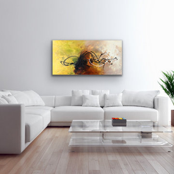 brown abstract art Modern Contemporary Paintings for Family Room