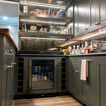 Traditional Basement Remodel with Custom Bar & Entertainment Spaces