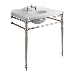 Inigo by Michael S Smith Console Table Legs with Towel Bar - Bathroom Sinks