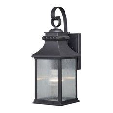 Cambridge 1 Light Dusk to Dawn Bronze Outdoor Wall Lantern Clear Glass, 6-in. W