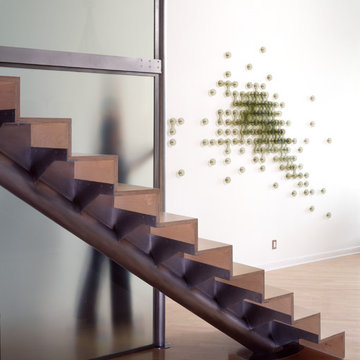 Modern Staircase in open floor plan
