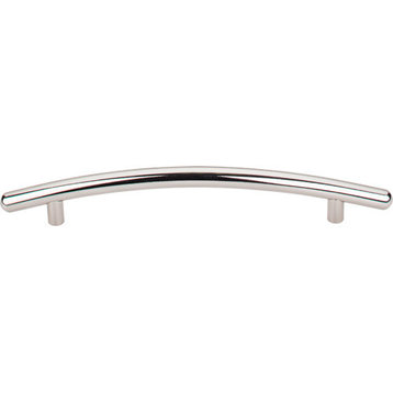 Top Knobs  -  Nouveau Curved Bar Pull 6 5/16" (c-c) - Polished Nickel