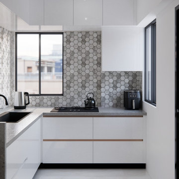 Modern Kitchen: Hexagon Tile Backsplash
