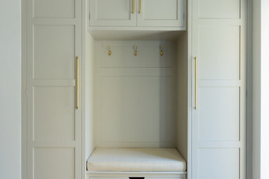Design ideas for a traditional cloakroom in Hertfordshire.