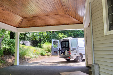Inspiration for a transitional garage remodel in New York
