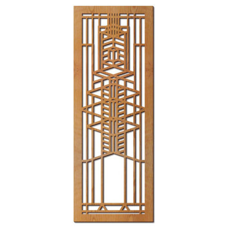 Frank Lloyd Wright Robie Glass Hardwood Art Screen Wall Panel Cherry