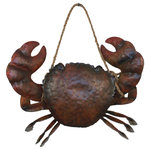 Brass Binnacle - 3D Metal Crab Sculpture - The crab sculpture measures 14.7" x 12.6" x 4.5". This item is made of metal and is 3D. It makes a great gift works well in many decor environments.