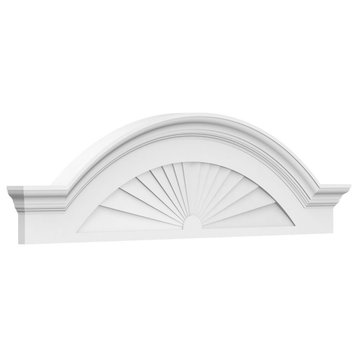 Segment Arch W/ Flankers Sunburst Architectural Grade PVC Pediment