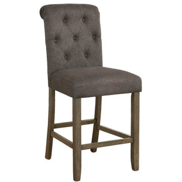 Coaster Tufted Back Fabric Counter Height Stools in Gray