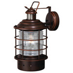 Vaxcel - Vaxcel T0257 Hyannis Dualux - 8" One Light Outdoor Wall Lantern - Featuring an iconic nautical-style design, the HyaHyannis Dualux 8" On Burnished Bronze Cle *UL: Suitable for wet locations Energy Star Qualified: n/a ADA Certified: n/a  *Number of Lights: Lamp: 1-*Wattage:60w Medium Base bulb(s) *Bulb Included:No *Bulb Type:Medium Base *Finish Type:Burnished Bronze
