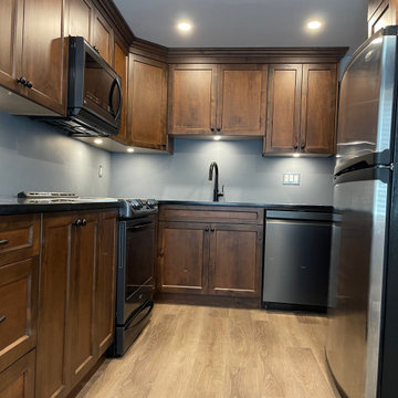 Burnaby Custom Basement Kitchen Solid Wood Renovation