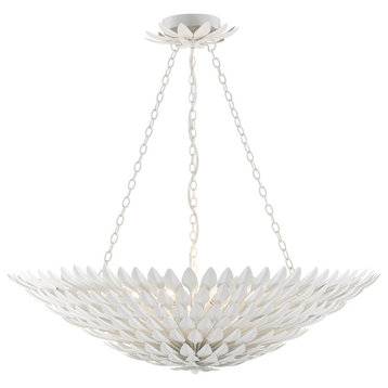 Broche 8 Light Chandelier, Matte White (MT), Not Close to Ceiling