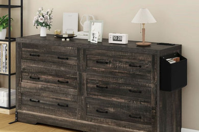 Rustic Gray 6-Drawer Dresser – Elegant Bedroom Storage Solution