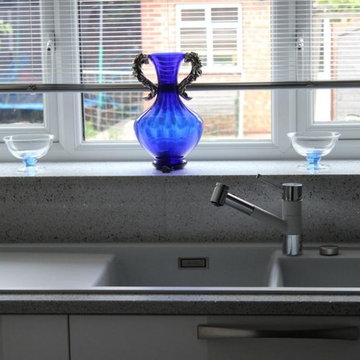 Double-Bowl Sink in Stunning German Kitchen by Kudos Interior Designs