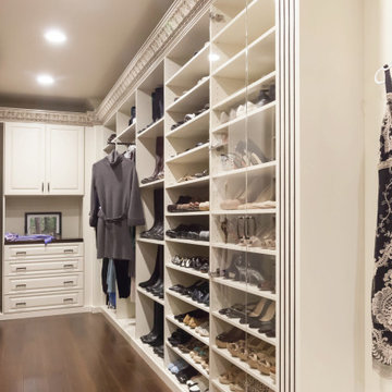 French Baroque White Stained Wood Walk In Closet