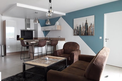 Inspiration pour une salle de séjour urbaine.