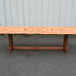 Live Edge Hickory Dining Table with Nakashima Style Base - Dining Tables