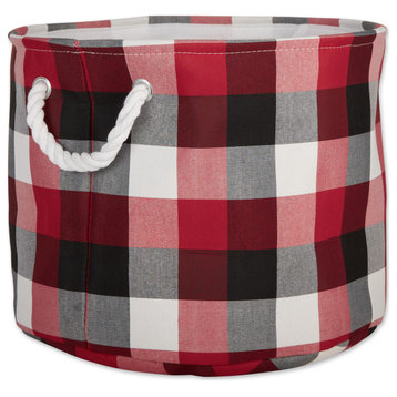 DII Polyester Bin Tri Color Cardinal Red Round Large 15"x16"x16"