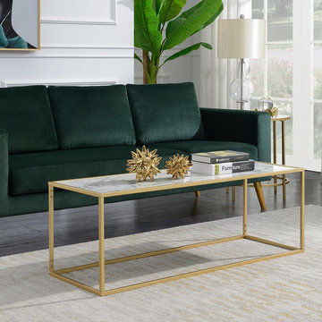 Gold Coast Faux Marble Rectangle Coffee Table