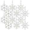 Jewel Snowflake, Set of 12, 3.5"H Iron/Glass