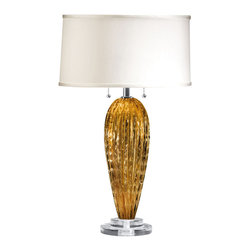 Inviting Home Inc. - Venetian Glass Table Lamp, Tobacco and Gold - Table Lamps