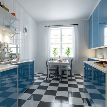 Aluminum Frame Glass Kitchen Cabinet Doors