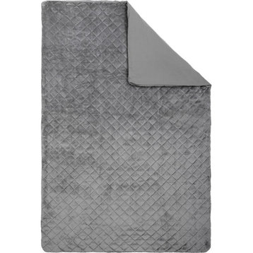 Safdie & Co. 48x72" Solid Microfiber Weighted Blanket in Gray
